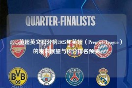 2025英超英文积分榜2025年英超（Premier League）的未来展望与积分排名预测