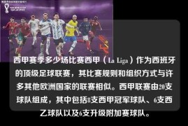 西甲赛季多少场比赛西甲（La Liga）作为西班牙的顶级足球联赛，其比赛规则和组织方式与许多其他欧洲国家的联赛相似。西甲联赛由20支球队组成，其中包括8支西甲冠军球队、6支西乙球队以及6支升级附加赛球队。