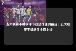 五大联赛手机软件下载足球迷的福音！五大联赛手机软件全面上线