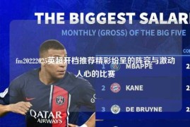 fm20222025英超开档推荐精彩纷呈的阵容与激动人心的比赛