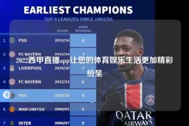 2022西甲直播app让您的体育娱乐生活更加精彩纷呈