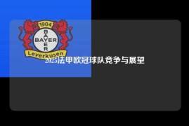 2025法甲欧冠球队竞争与展望