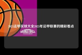 2025法甲买球大全2025年法甲联赛的精彩看点
