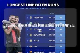 2025英超免费直播在线直播詹俊詹俊的视角与见解