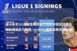 近十五年2025英超金靴奖近十五年中国足球黄金时代的崛起与辉煌——论2025英超金靴奖的影响力