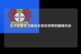 五大联赛实力排名全球足球界的巅峰对决