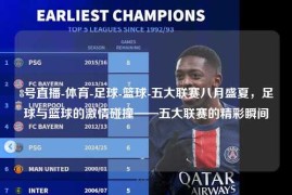 8号直播-体育-足球-篮球-五大联赛八月盛夏，足球与篮球的激情碰撞——五大联赛的精彩瞬间