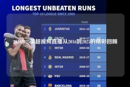 20162025英超视频直播从2016到2025的精彩回顾