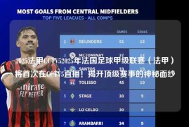 2025法甲CCTV52025年法国足球甲级联赛（法甲）将首次在CCTV5直播！揭开顶级赛事的神秘面纱