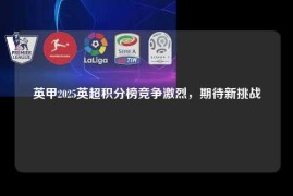 英甲2025英超积分榜竞争激烈，期待新挑战