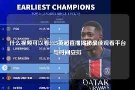 什么视频可以看2025英超直播揭秘最佳观看平台与时间安排