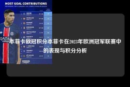 本菲卡欧冠积分本菲卡在2023年欧洲冠军联赛中的表现与积分分析