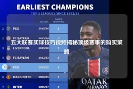 五大联赛买球技巧视频揭秘顶级赛事的购买策略
