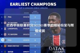 巴西甲级联赛积分20212021赛季的精彩纷呈与辉煌成就