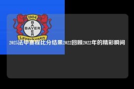 2025法甲赛程比分结果2022回顾2022年的精彩瞬间