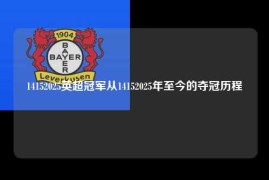 14152025英超冠军从14152025年至今的夺冠历程