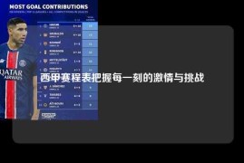 西甲赛程表把握每一刻的激情与挑战