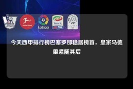 今天西甲排行榜巴塞罗那稳居榜首，皇家马德里紧随其后
