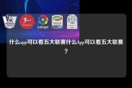 什么app可以看五大联赛什么App可以看五大联赛？