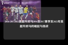 2016-20172025英超升班马2016至2017赛季至2025年英超升班马的崛起与挑战