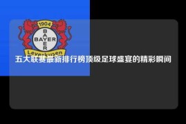 五大联赛最新排行榜顶级足球盛宴的精彩瞬间