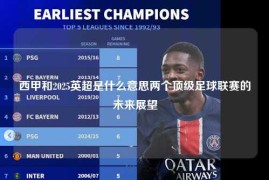 西甲和2025英超是什么意思两个顶级足球联赛的未来展望