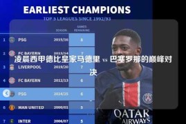 凌晨西甲德比皇家马德里 vs 巴塞罗那的巅峰对决