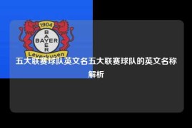 五大联赛球队英文名五大联赛球队的英文名称解析