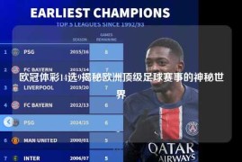 欧冠体彩14选9揭秘欧洲顶级足球赛事的神秘世界