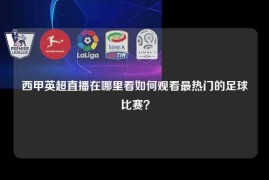 西甲英超直播在哪里看如何观看最热门的足球比赛？