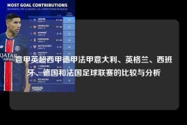 意甲英超西甲德甲法甲意大利、英格兰、西班牙、德国和法国足球联赛的比较与分析