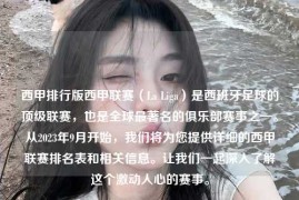 西甲排行版西甲联赛（La Liga）是西班牙足球的顶级联赛，也是全球最著名的俱乐部赛事之一。从2023年9月开始，我们将为您提供详细的西甲联赛排名表和相关信息。让我们一起深入了解这个激动人心的赛事。