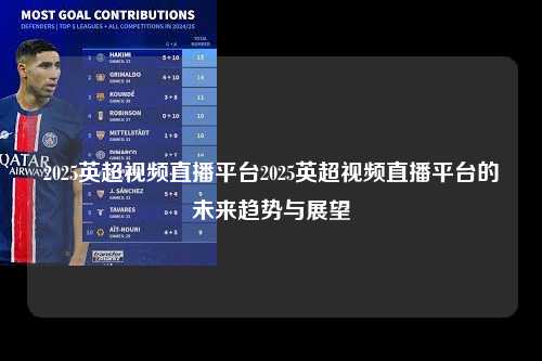 2025英超视频直播平台2025英超视频直播平台的未来趋势与展望第1张-五大联赛直播-五大联赛赛程时间表-五大联赛排名积分榜