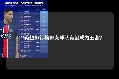 2025英超排行榜哪支球队有望成为王者？第1张-五大联赛直播-五大联赛赛程时间表-五大联赛排名积分榜