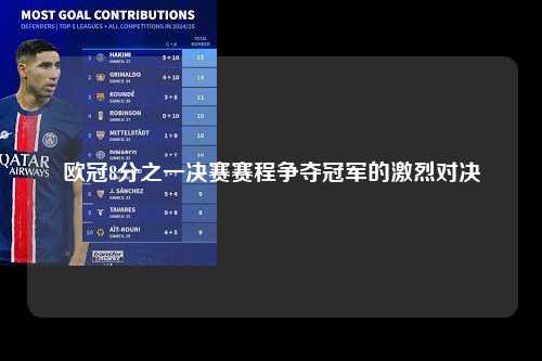 欧冠8分之一决赛赛程争夺冠军的激烈对决第1张-五大联赛直播