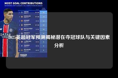 2025英超冠军预测揭秘潜在夺冠球队与关键因素分析第1张-五大联赛直播