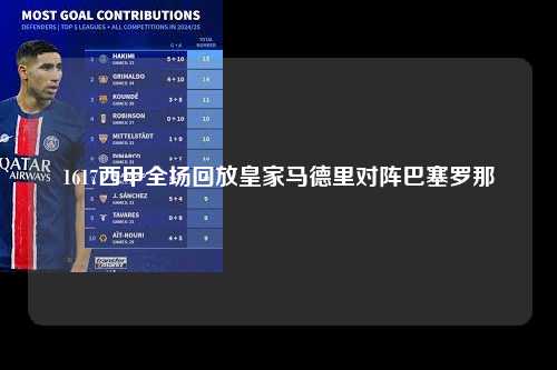 1617西甲全场回放皇家马德里对阵巴塞罗那第1张-五大联赛直播