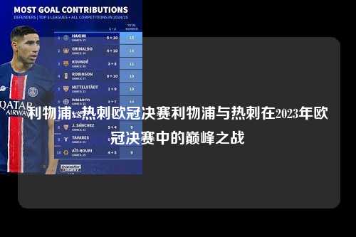 利物浦vs热刺欧冠决赛利物浦与热刺在2023年欧冠决赛中的巅峰之战第1张-五大联赛直播
