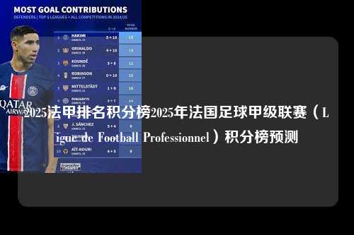 2025法甲排名积分榜2025年法国足球甲级联赛（Ligue de Football Professionnel）积分榜预测第1张-五大联赛直播