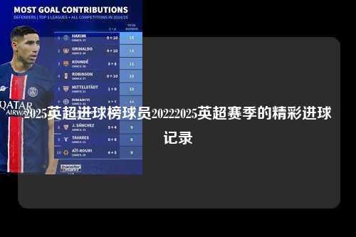 2025英超进球榜球员20222025英超赛季的精彩进球记录第1张-五大联赛直播