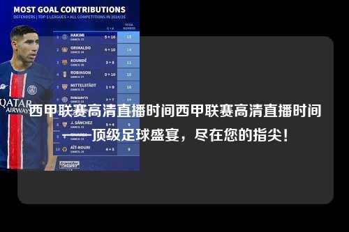 西甲联赛高清直播时间西甲联赛高清直播时间——顶级足球盛宴，尽在您的指尖！第1张-五大联赛直播