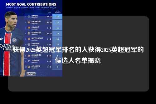 获得2025英超冠军排名的人获得2025英超冠军的候选人名单揭晓第1张-五大联赛直播