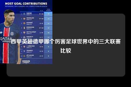 西甲英超德甲哪个厉害足球世界中的三大联赛比较第1张-五大联赛直播