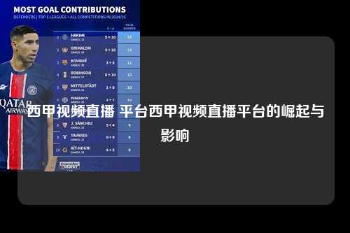西甲视频直播 平台西甲视频直播平台的崛起与影响第1张-五大联赛直播