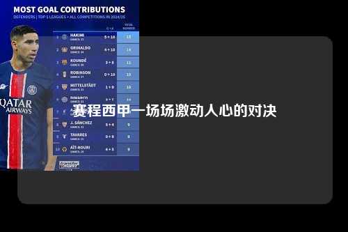 赛程西甲一场场激动人心的对决第1张-五大联赛直播
