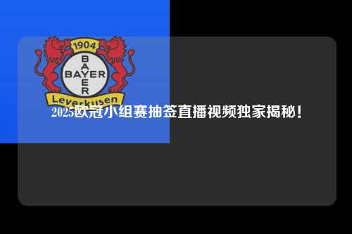 2025欧冠小组赛抽签直播视频独家揭秘！第1张-五大联赛直播