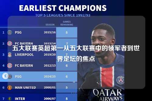 五大联赛英超第一从五大联赛中的领军者到世界足坛的焦点第1张-五大联赛直播