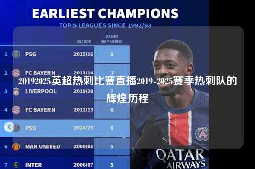 20192025英超热刺比赛直播2019-2025赛季热刺队的辉煌历程第1张-五大联赛直播