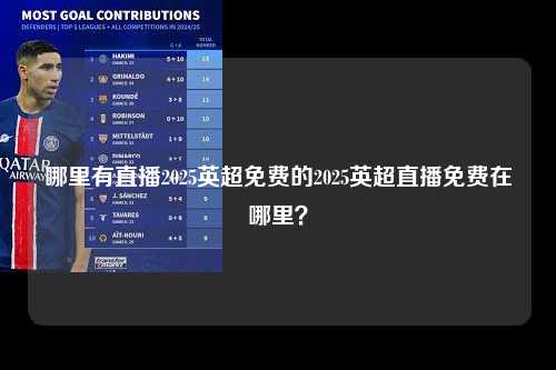 哪里有直播2025英超免费的2025英超直播免费在哪里？第1张-五大联赛直播