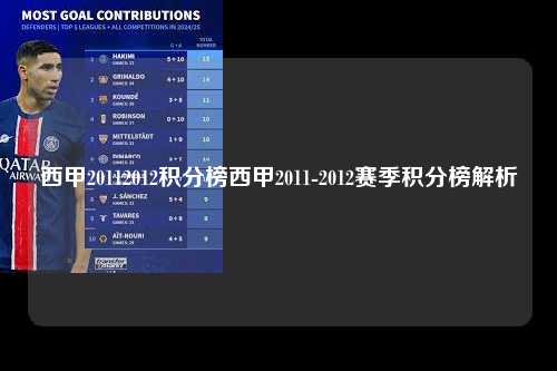 西甲20112012积分榜西甲2011-2012赛季积分榜解析第1张-五大联赛直播